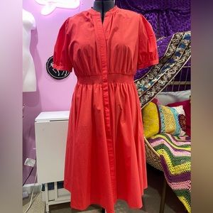 Worthington orange button down dress w pockets - size XL